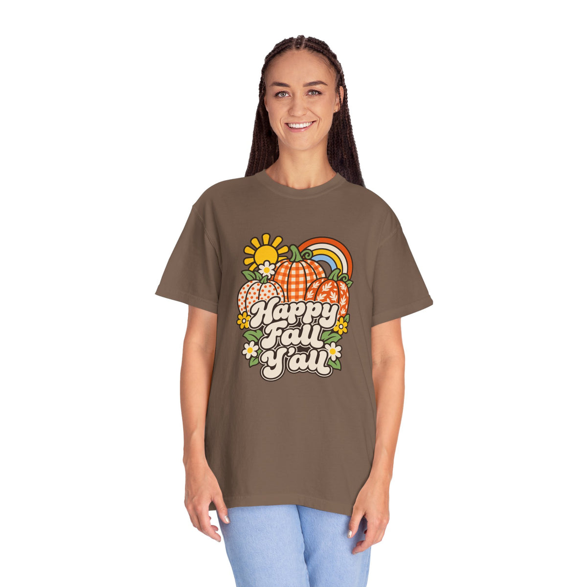 Happy Fall Yall Shirt for Fall Lovers, Patterned Pumpkins