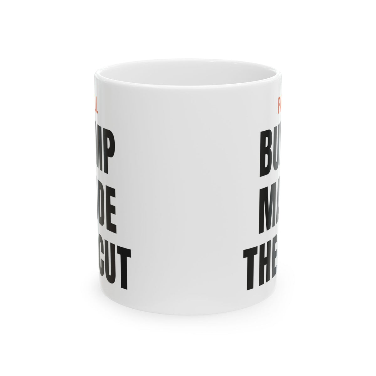 Fall Pregnancy Reveal Mug for Expecting Parents, “FALL BUMP MADE THE CUT”