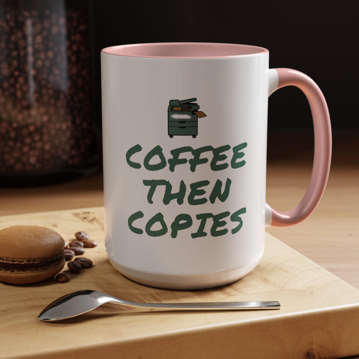 Teacher Coffee Mug for Teachers Before First Bell, “Coffee Then Copies”