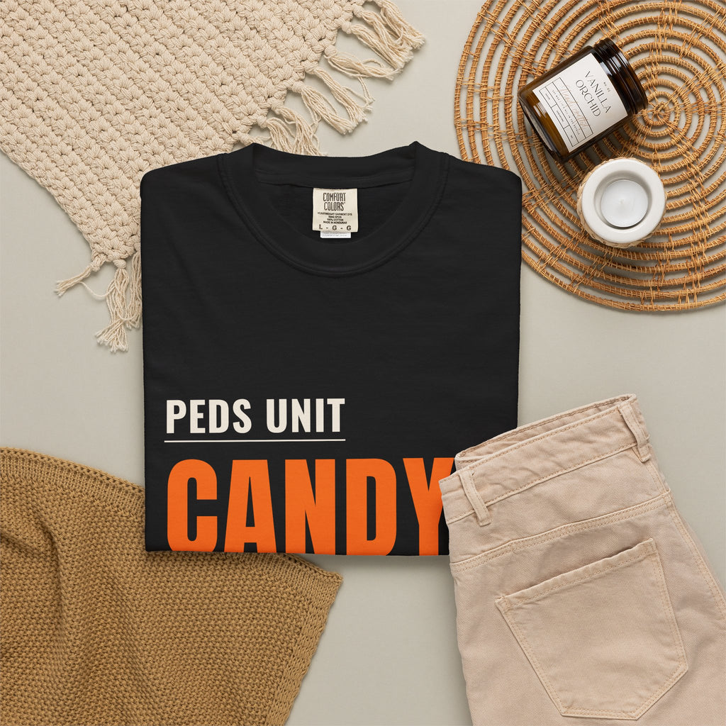 Peds Unit "Candy Rounds" T‑Shirt, Pediatric Nurse Halloween Candy Rounds Tee