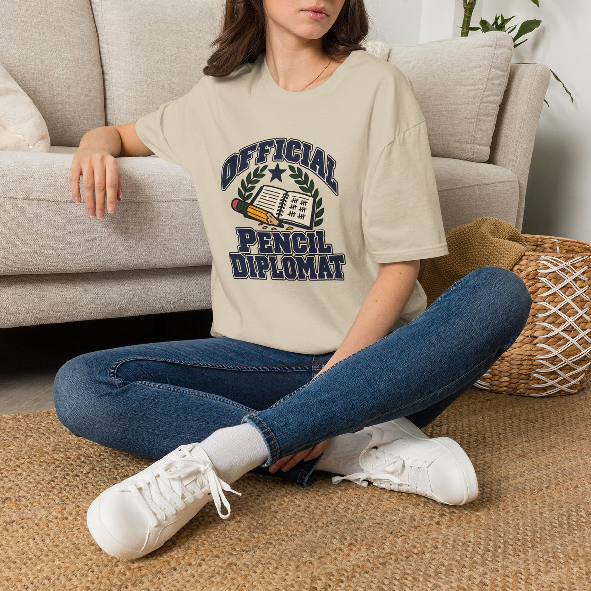 Teacher Pencil Shirt, “Official Pencil Diplomat” Tee for Teachers