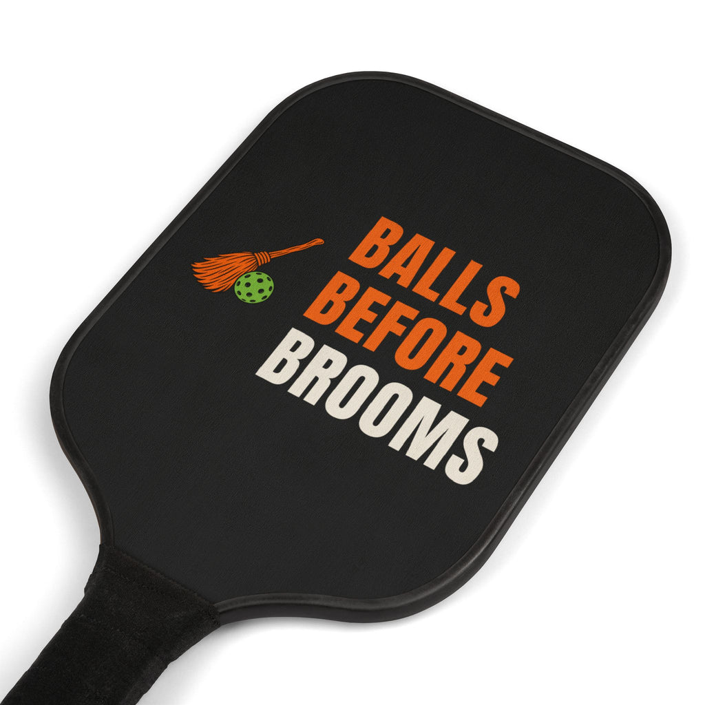 Halloween Pickleball Paddle Set for Pickleball Parents, “Balls Before Brooms”