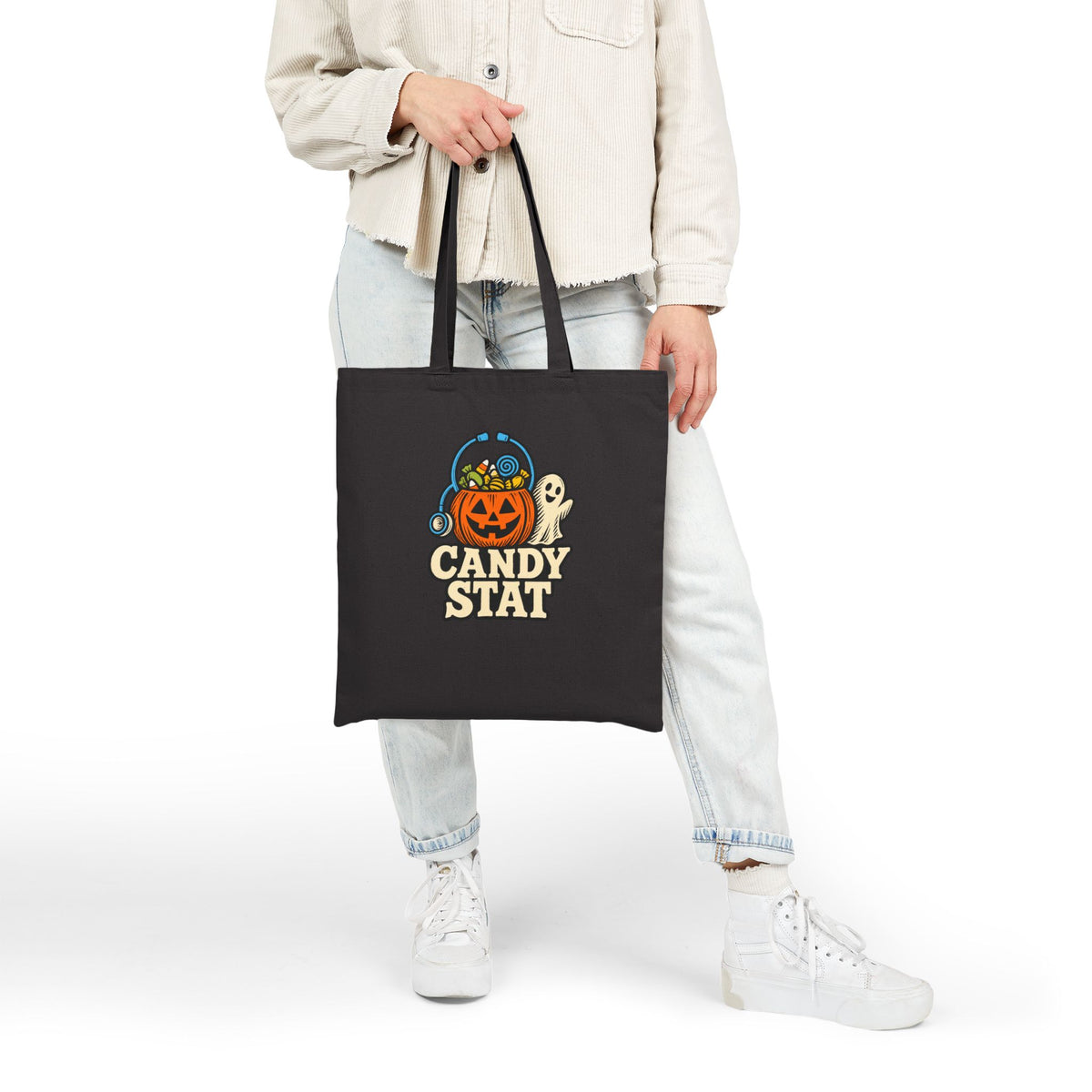 Nurse Halloween Tote "Candy Stat" for Nurses Carrying Shift Essentials