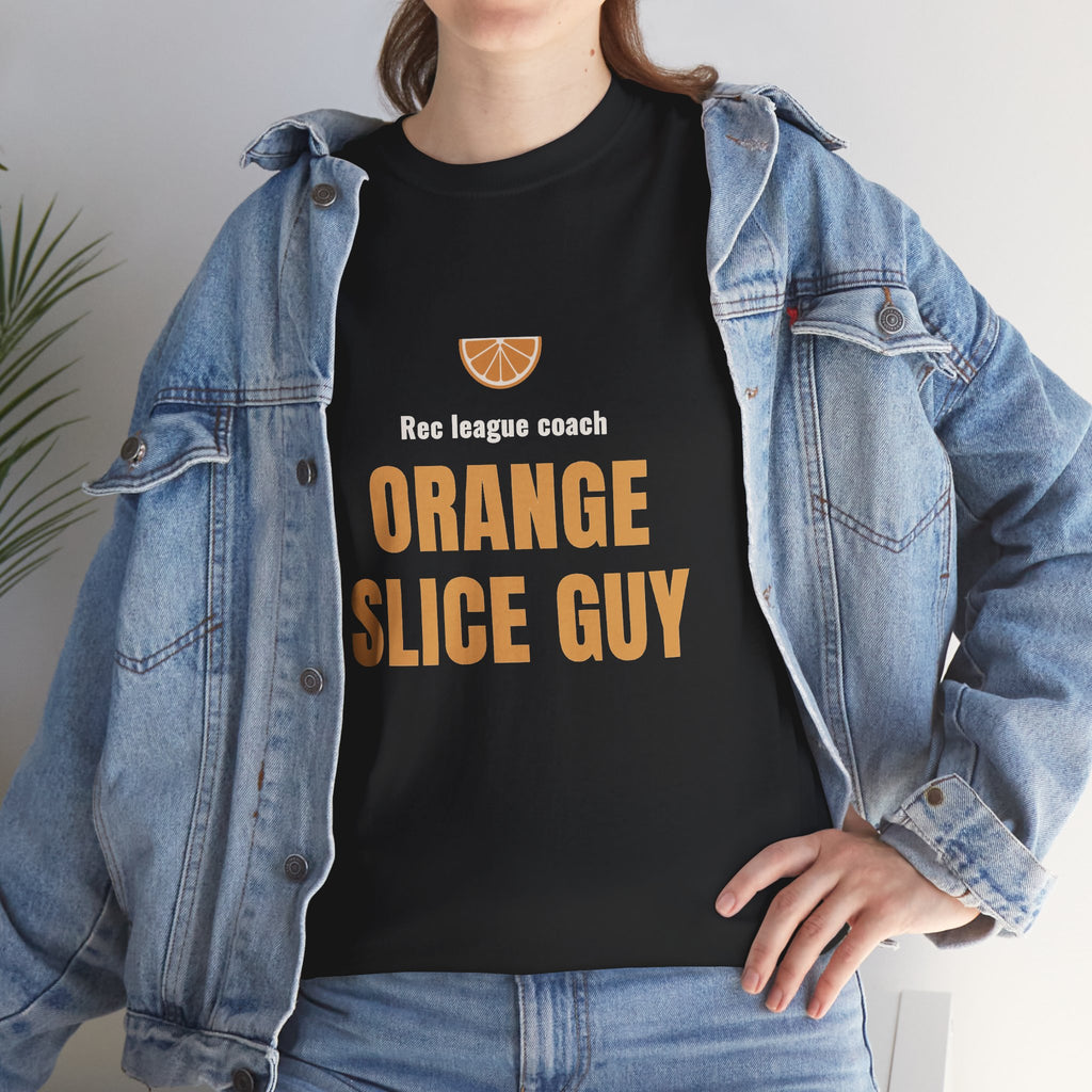 Orange Slice Guy Soccer Shirt for Youth Soccer Coach Dads