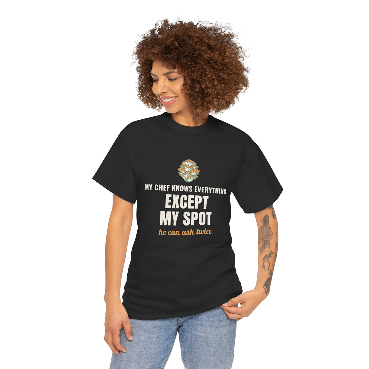 Mushroom Foraging Chef T-Shirt, "Except My Spot" Tee for Line Cooks