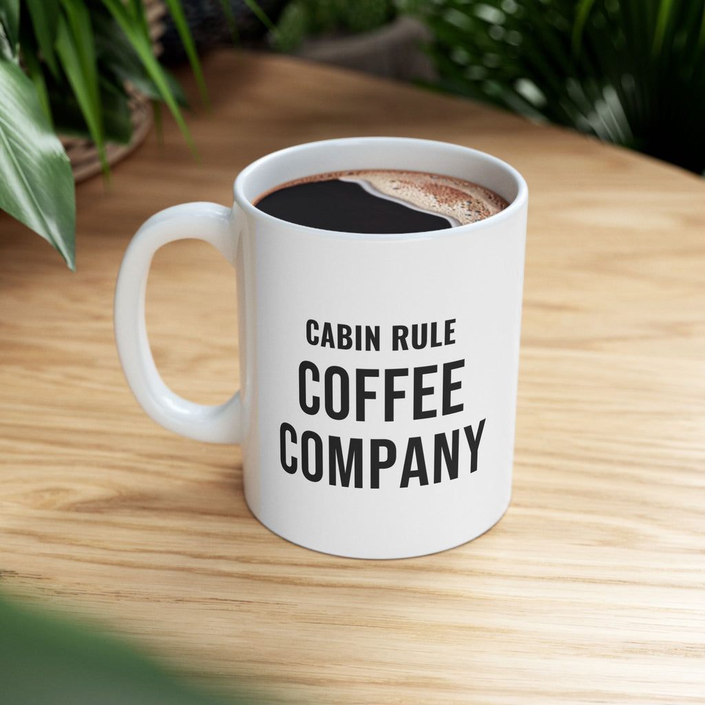 Fall Cabin Host Mug for Adult Cabin Hosts, “Cabin Rule: Coffee Company”