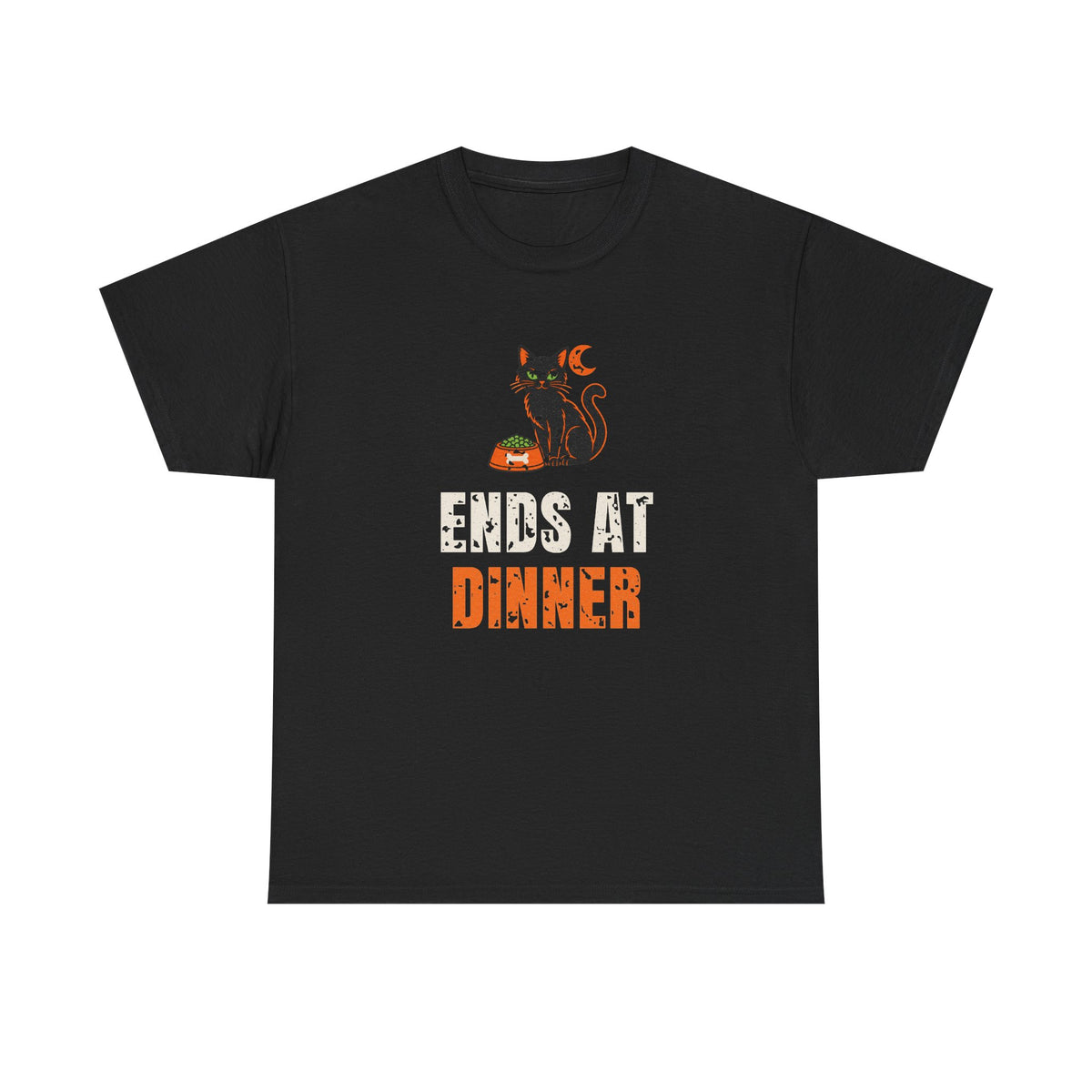Halloween Cat "Ends at Dinner" Tee