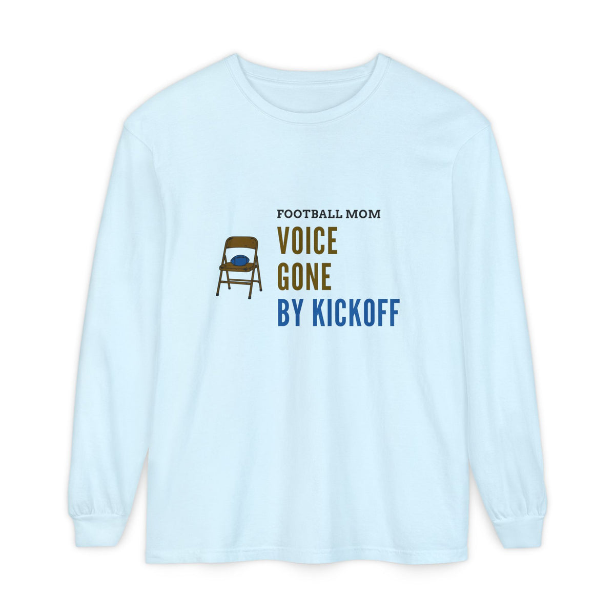 Football Mom Long Sleeve T-Shirt for Moms at Youth Football Games