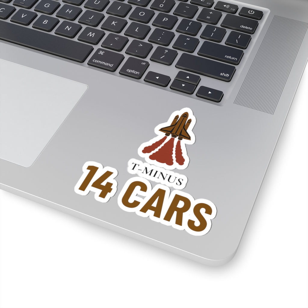 Redstone Arsenal Sticker for Huntsville Commuters, “T-Minus 14 Cars”