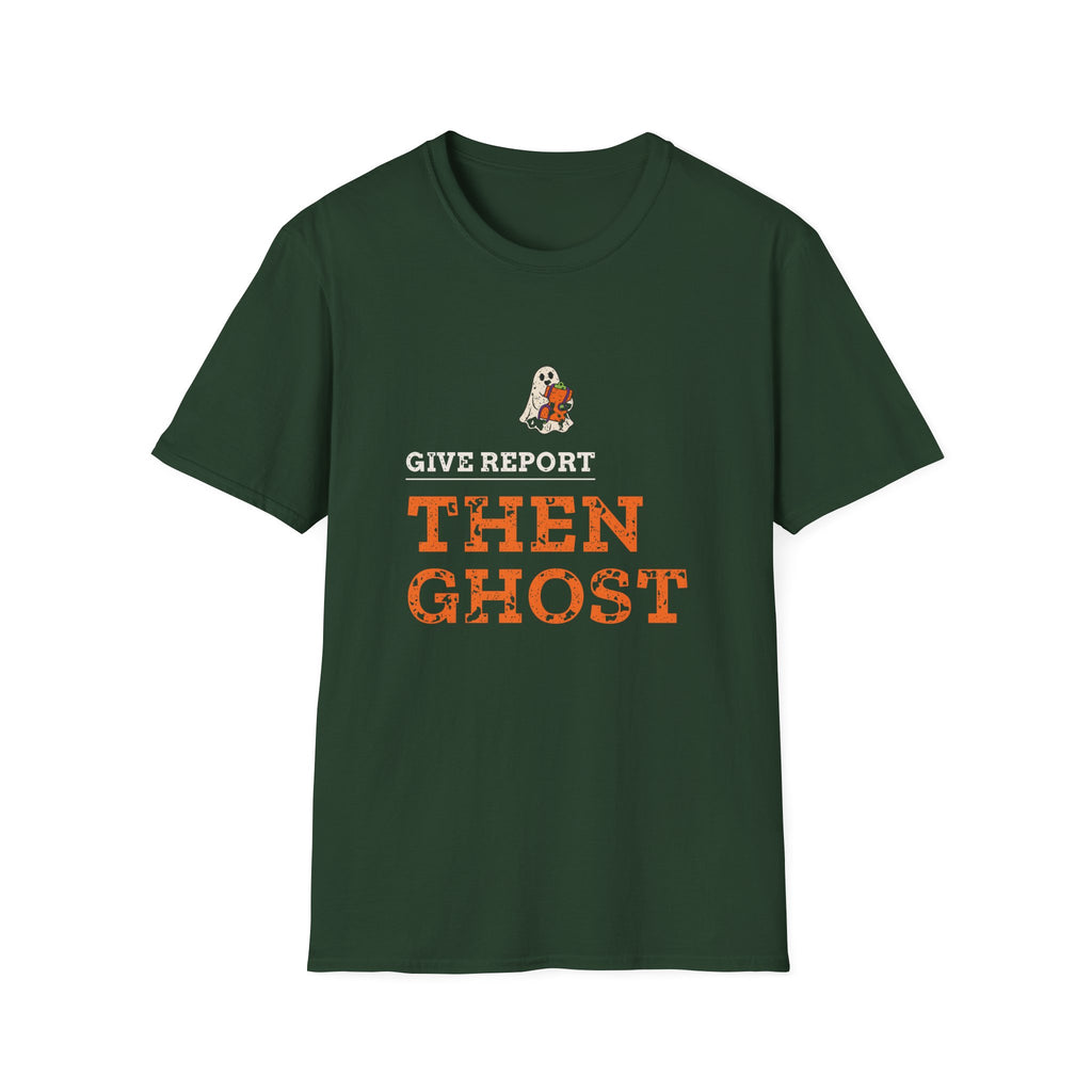 Halloween Nurse Shirt for Nurses, "Give Report Then Ghost"