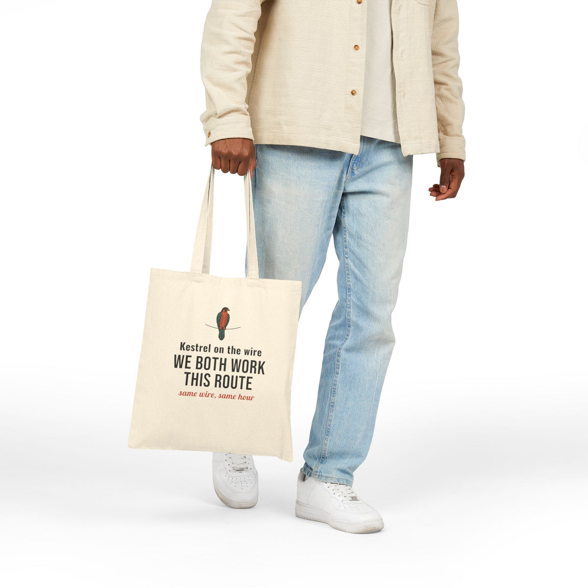 Rural Mail Carrier Tote Bag, "We Both Work This Route" Kestrel Gift