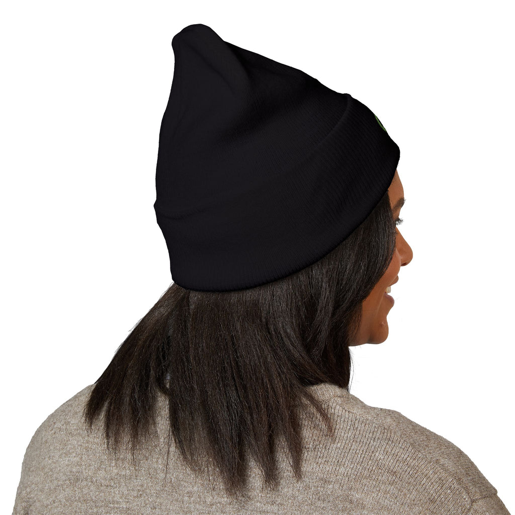 Unfurling Fern Embroidered Cuffed Beanie