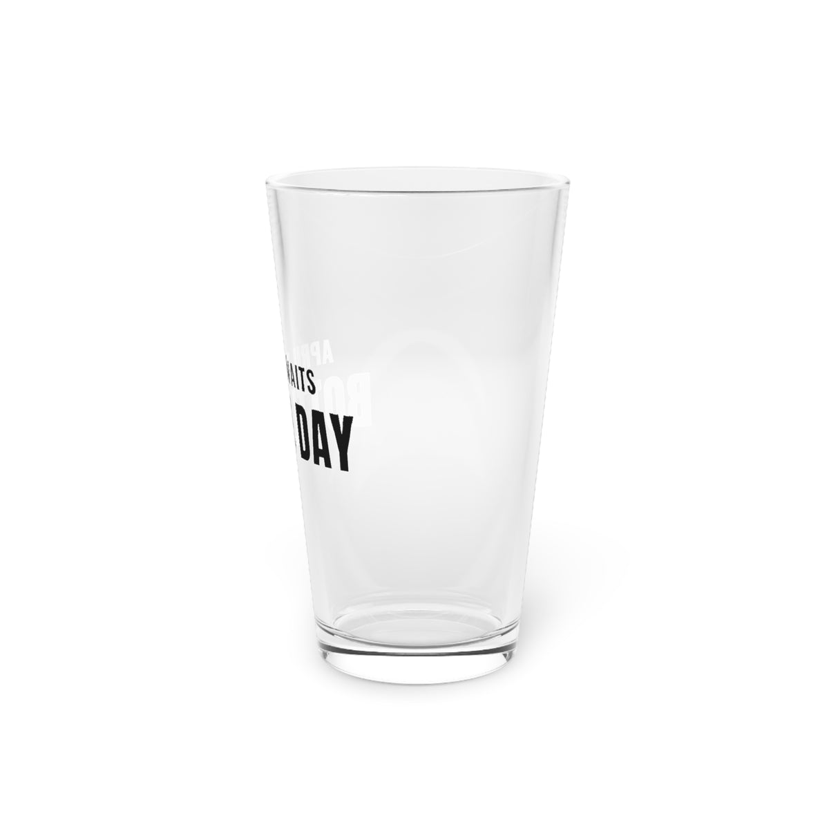 Homebrew Pint Glass, "Bottle Day" Design, for Accountants & Bookkeepers