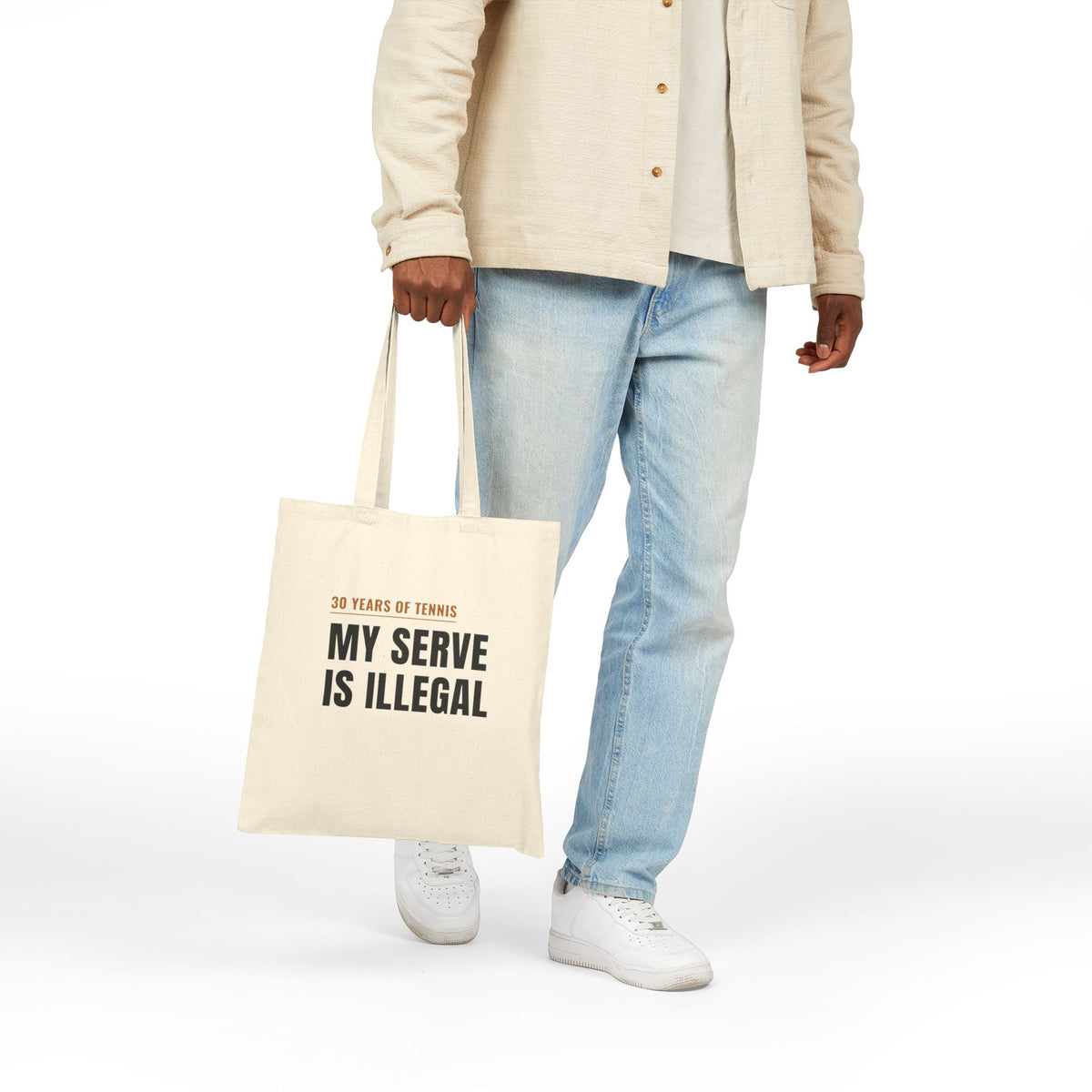 Funny Pickleball Tote Bag, "My Serve Is Illegal" for Tennis Players