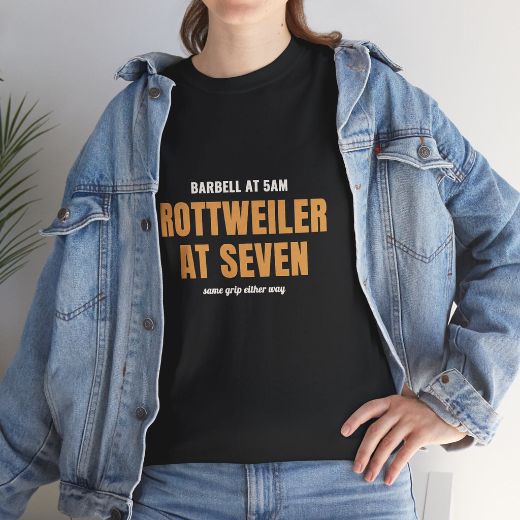 Vet Tech CrossFit Shirt, "Rottweiler at Seven" Tee for Dog Lovers
