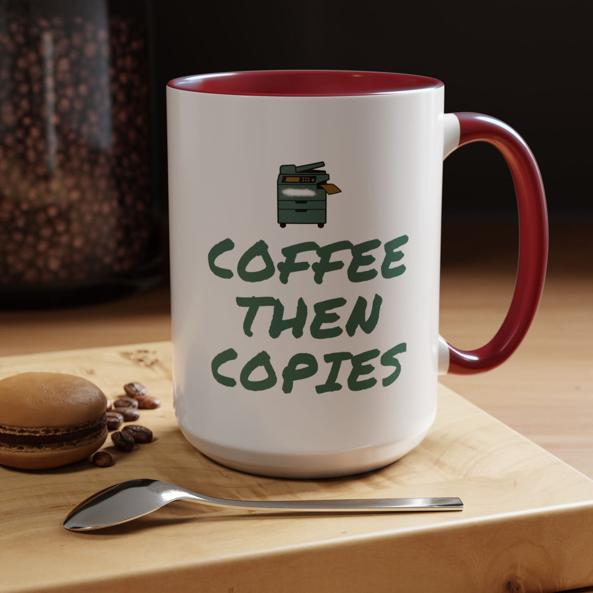 Teacher Coffee Mug for Teachers Before First Bell, “Coffee Then Copies”