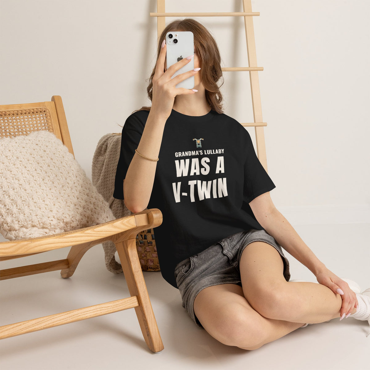Grandma's Lullaby Was a V‑Twin T‑Shirt, Vintage Motorcycle Grandma Tee
