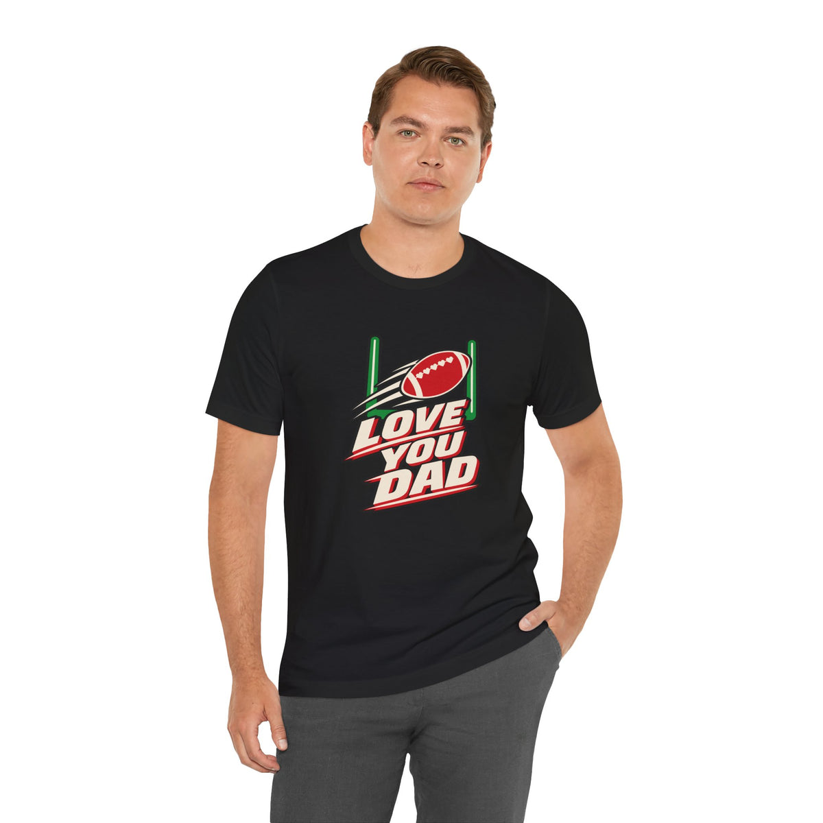 Football Dad Christmas Shirt for Football-Loving Dads, “Love You Dad”