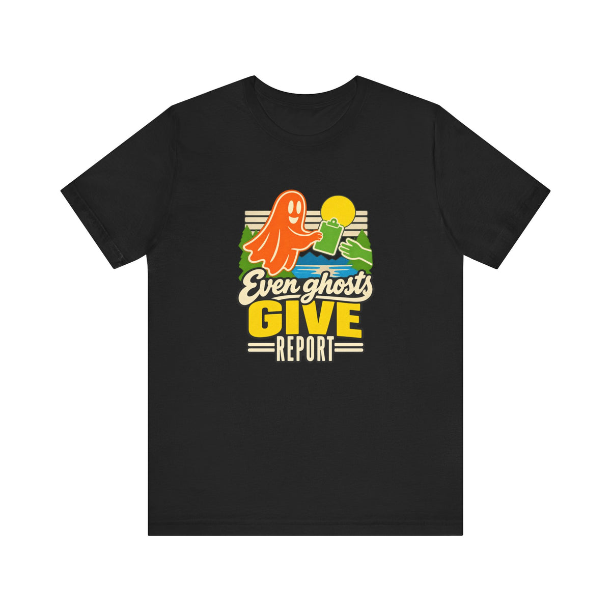 Halloween Nurse Shirt for October Shift Nurses, "Even Ghosts Give Report"