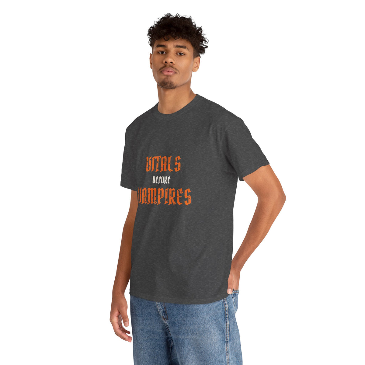 Halloween Nurse Shirt for Night-Shift Nurses, “Vitals Before Vampires”