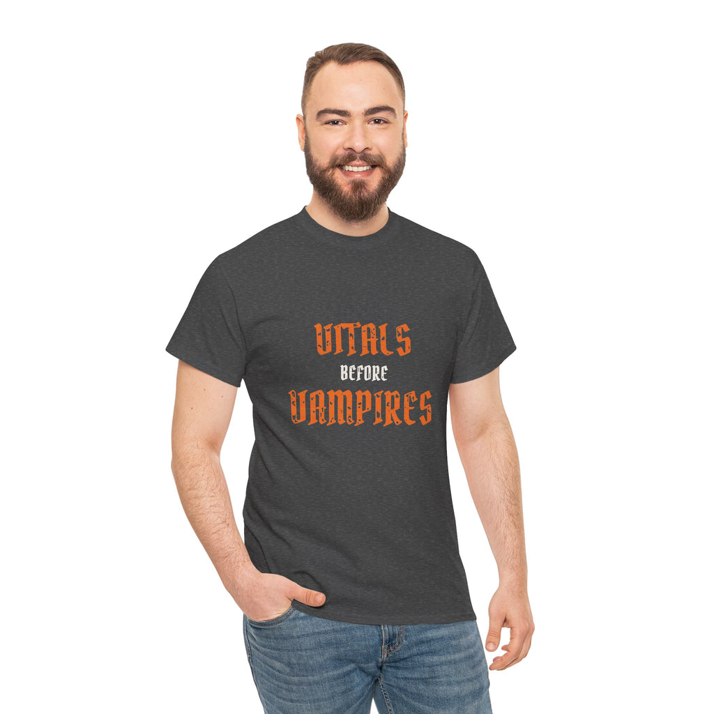 Halloween Nurse Shirt for Night-Shift Nurses, “Vitals Before Vampires”