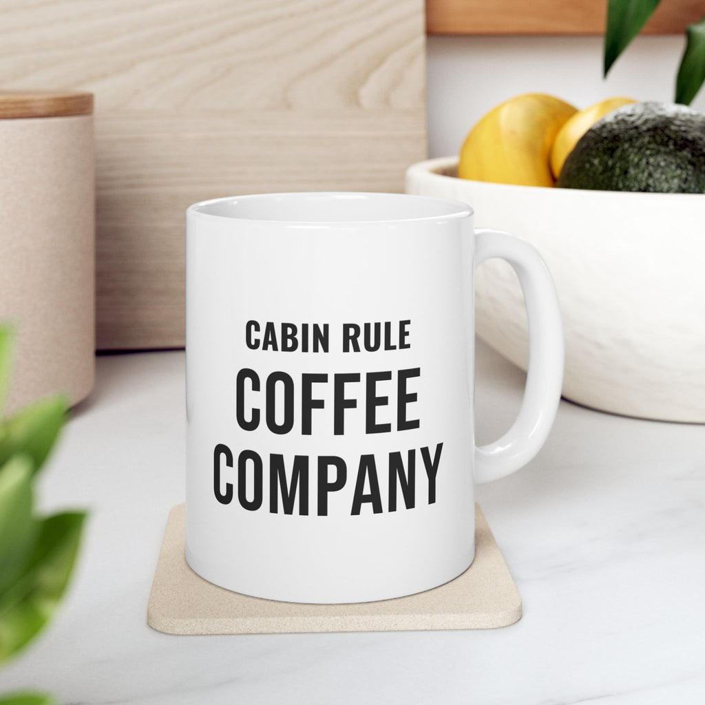 Fall Cabin Host Mug for Adult Cabin Hosts, “Cabin Rule: Coffee Company”