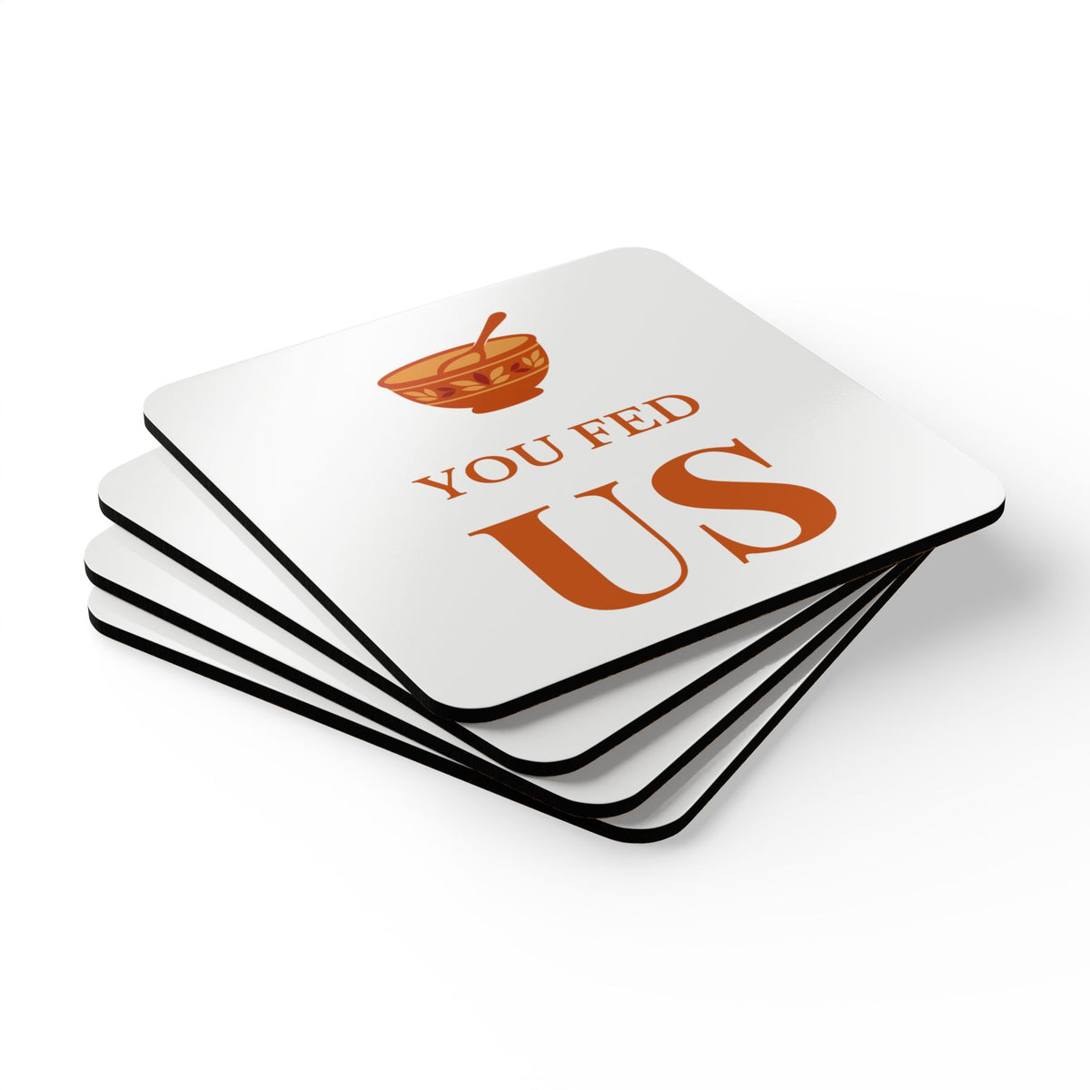 Friendsgiving Host Gift Coasters for Hosts, "YOU FED US"