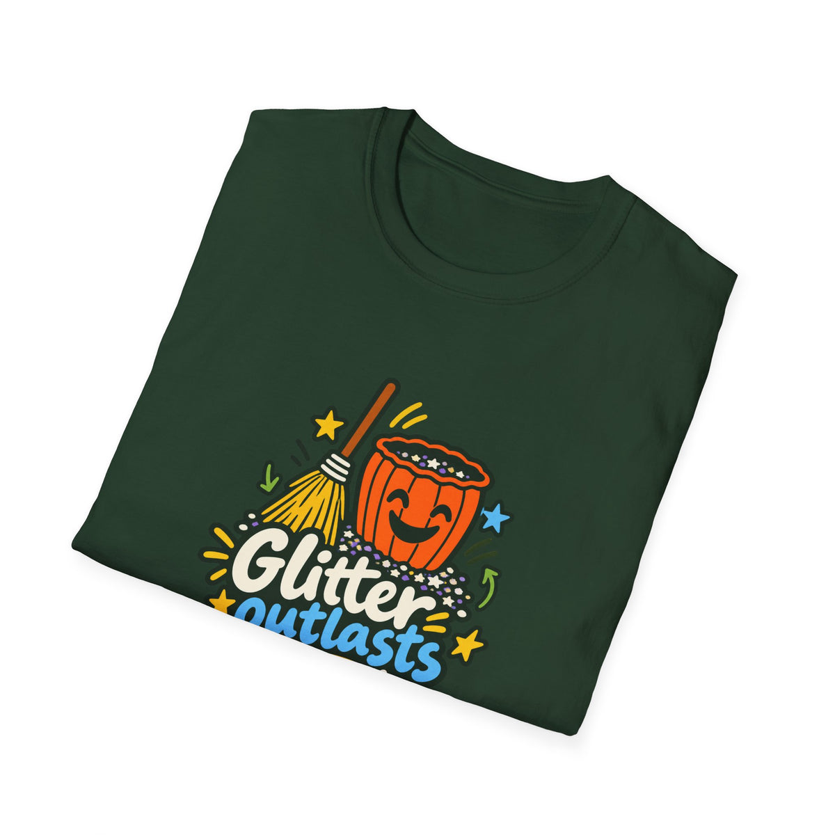 Halloween Teacher Shirt for Elementary Teachers, "Glitter Outlasts Ghosts"
