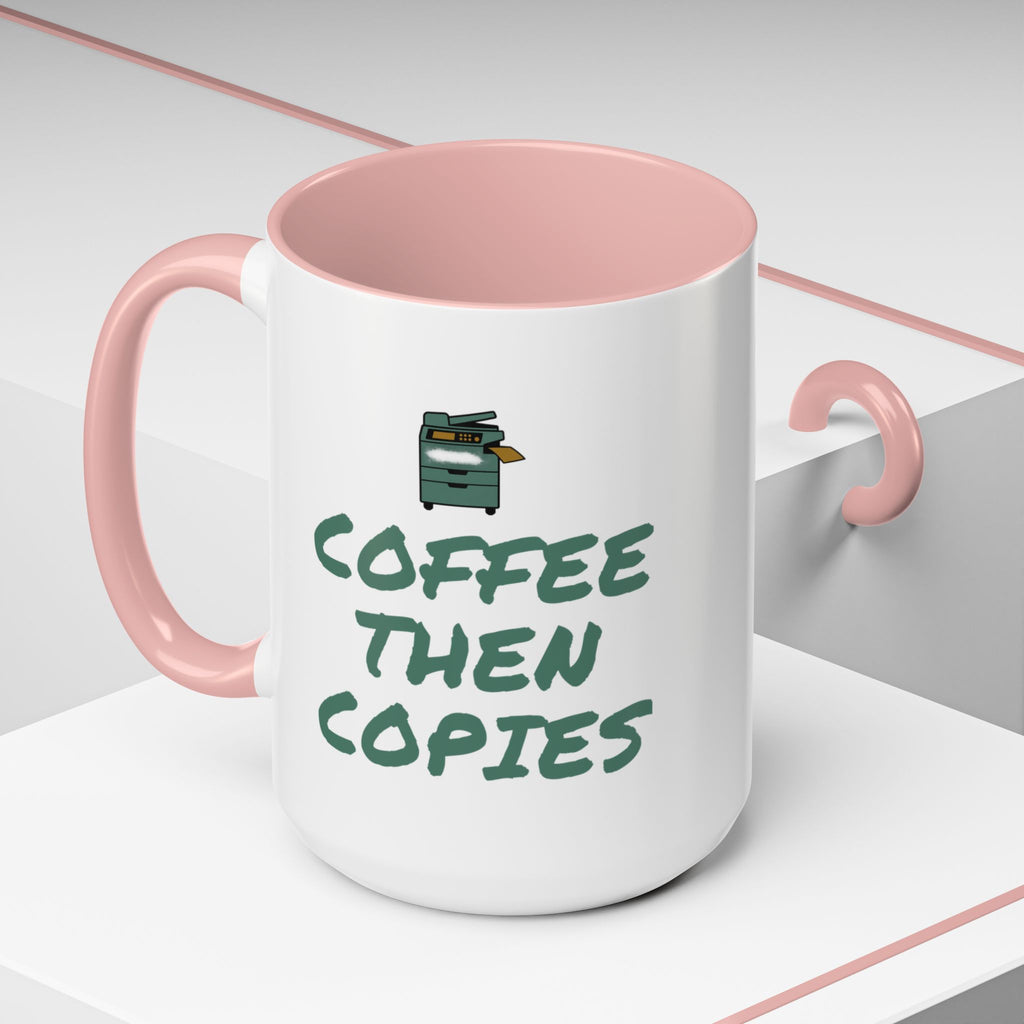 Teacher Coffee Mug for Teachers Before First Bell, “Coffee Then Copies”