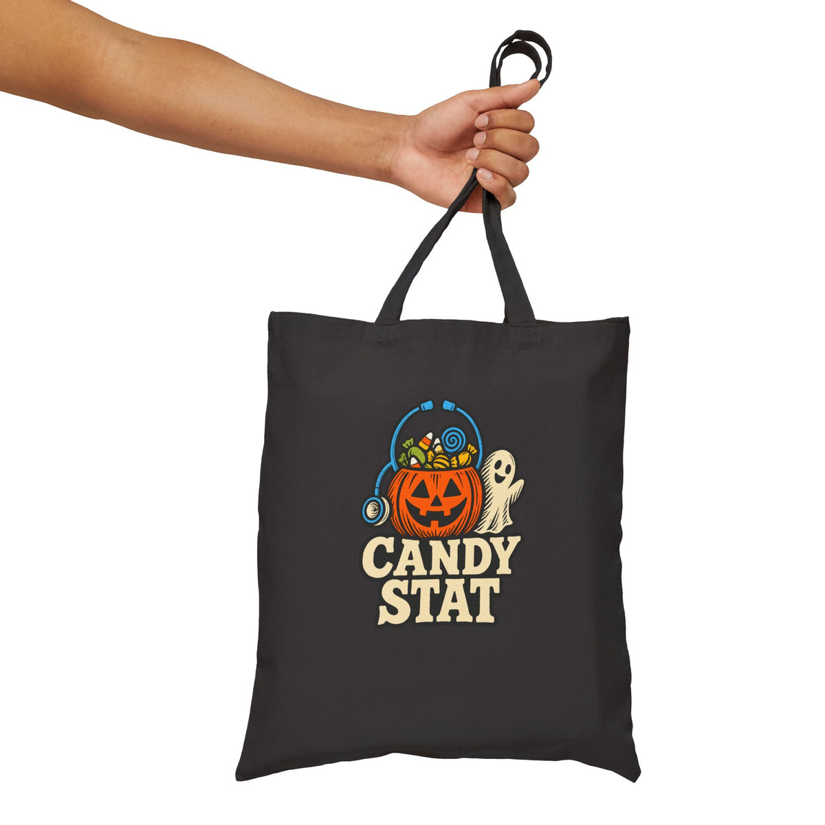 Nurse Halloween Tote "Candy Stat" for Nurses Carrying Shift Essentials