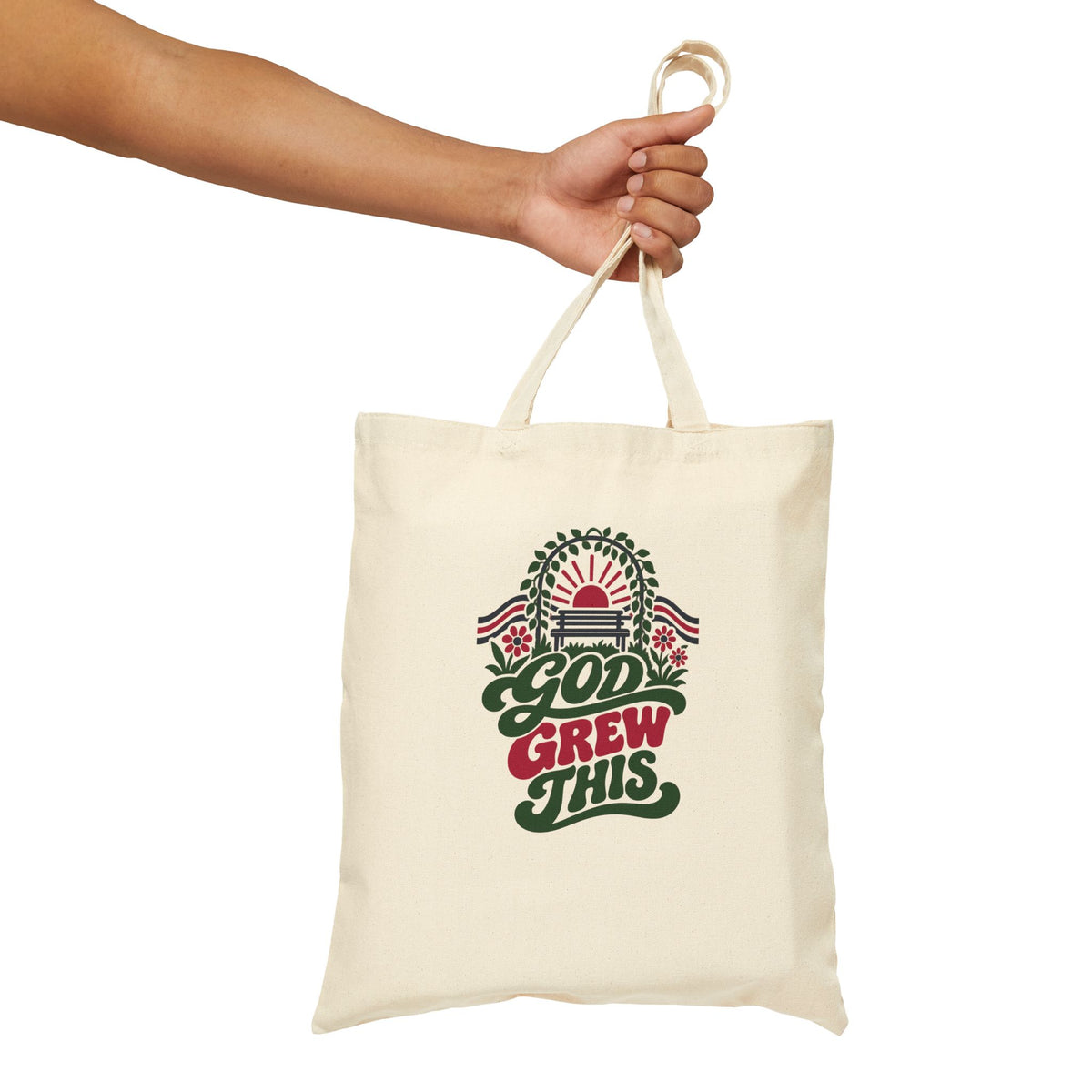 Christian Gardening Tote Bag for Gardeners, “God Grew This”