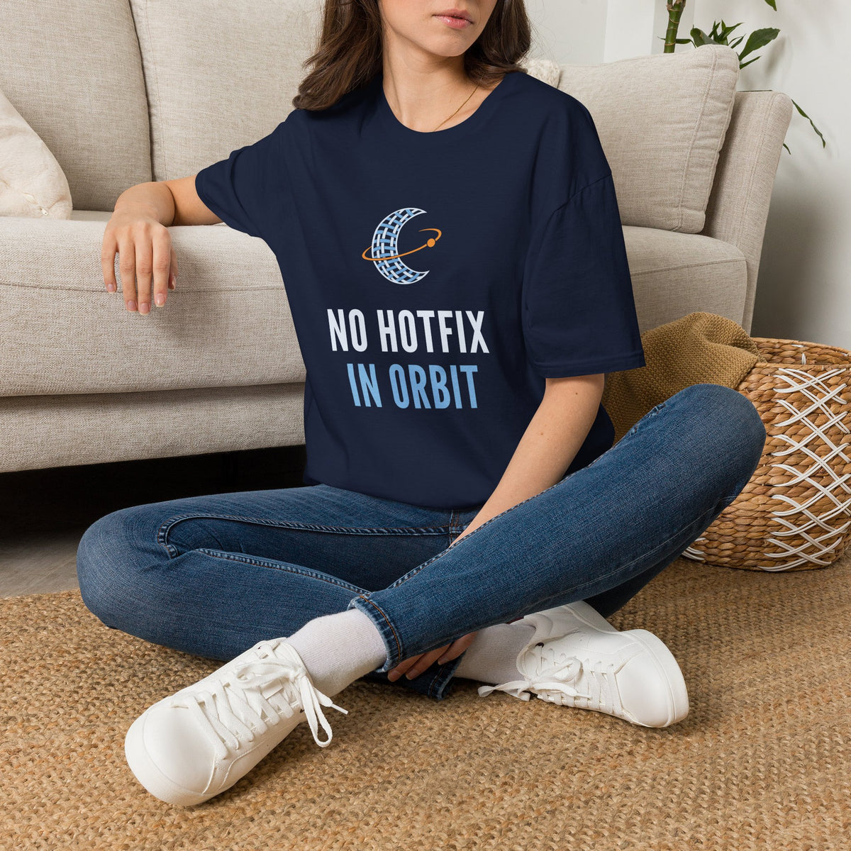 Software Engineer Space Shirt for Software Engineers, “No Hotfix in Orbit”