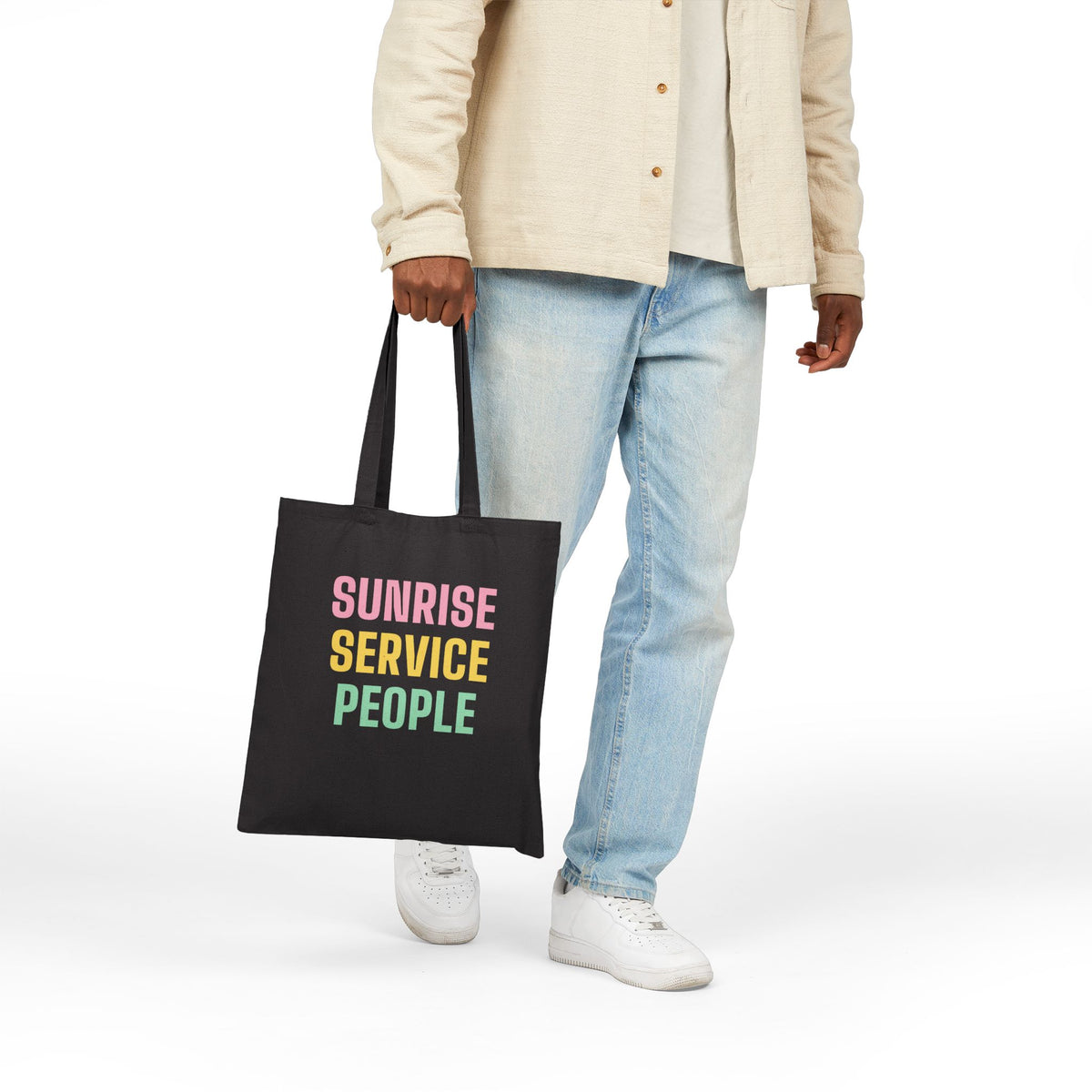 Easter Tote Bag “Sunrise Service People” for Christians Attending Sunrise Services