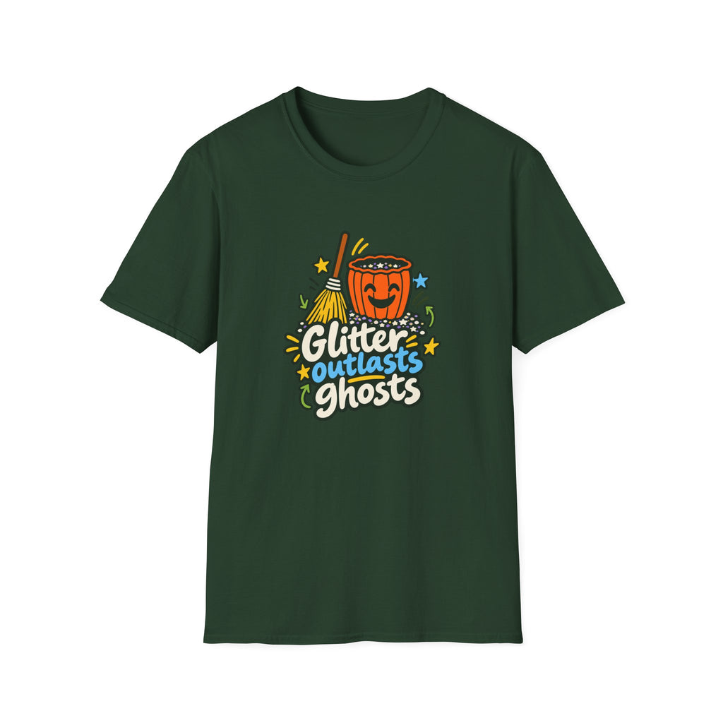 Halloween Teacher Shirt for Elementary Teachers, "Glitter Outlasts Ghosts"