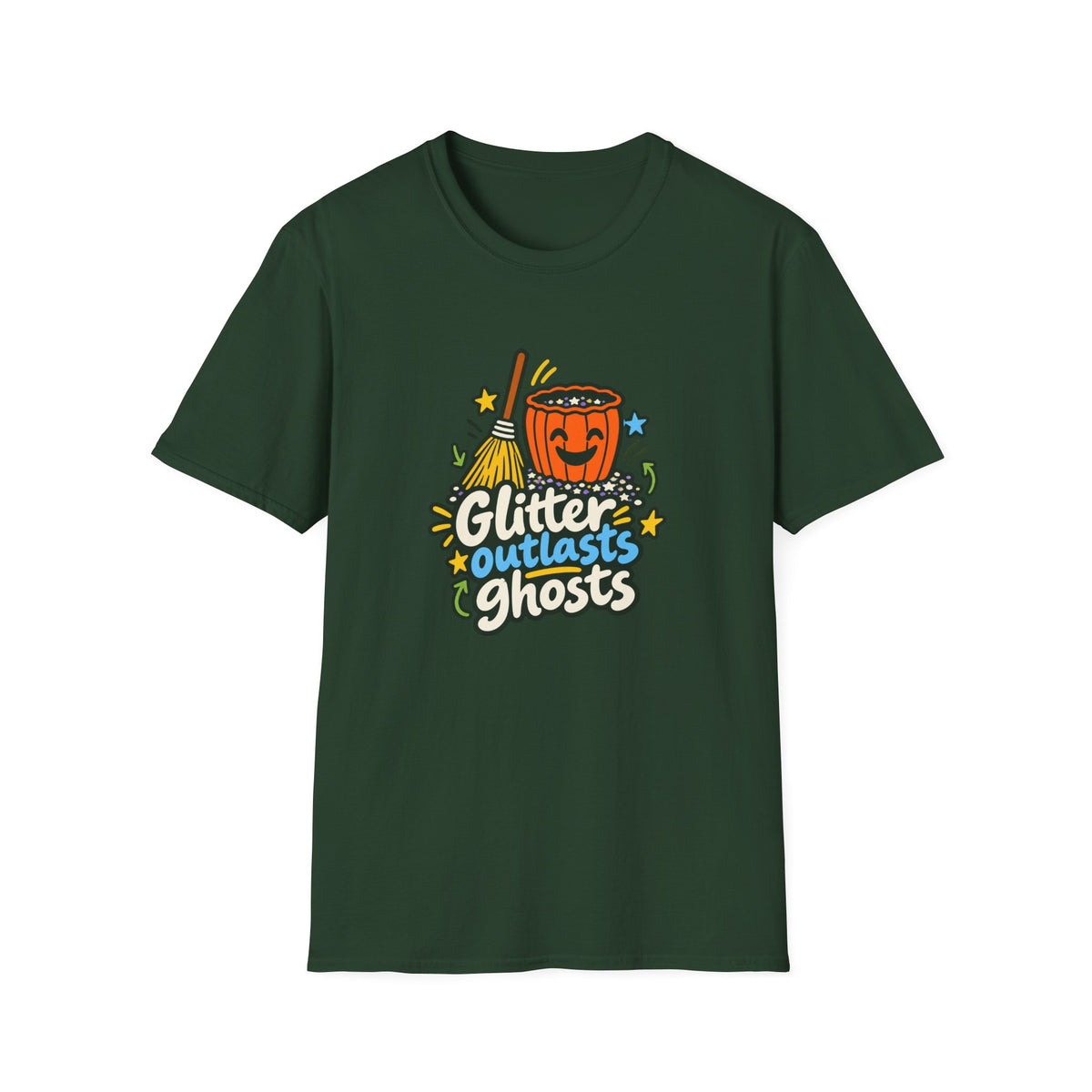 Halloween Teacher Shirt for Elementary Teachers, "Glitter Outlasts Ghosts"