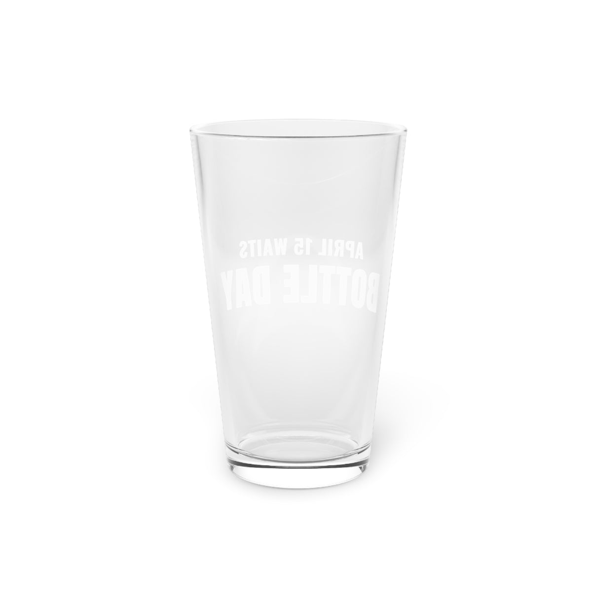 Homebrew Pint Glass, "Bottle Day" Design, for Accountants & Bookkeepers