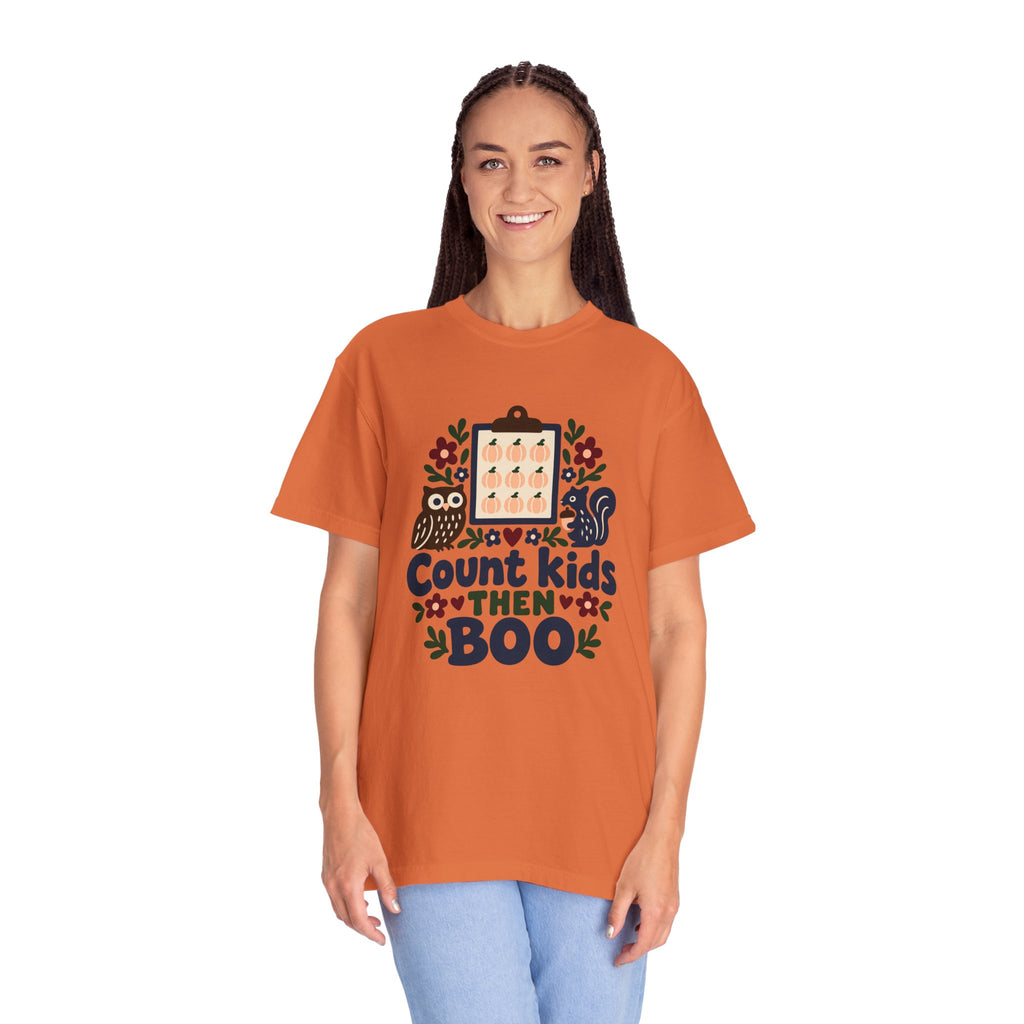 Halloween Teacher Shirt for Elementary Teachers, "Count kids THEN BOO"