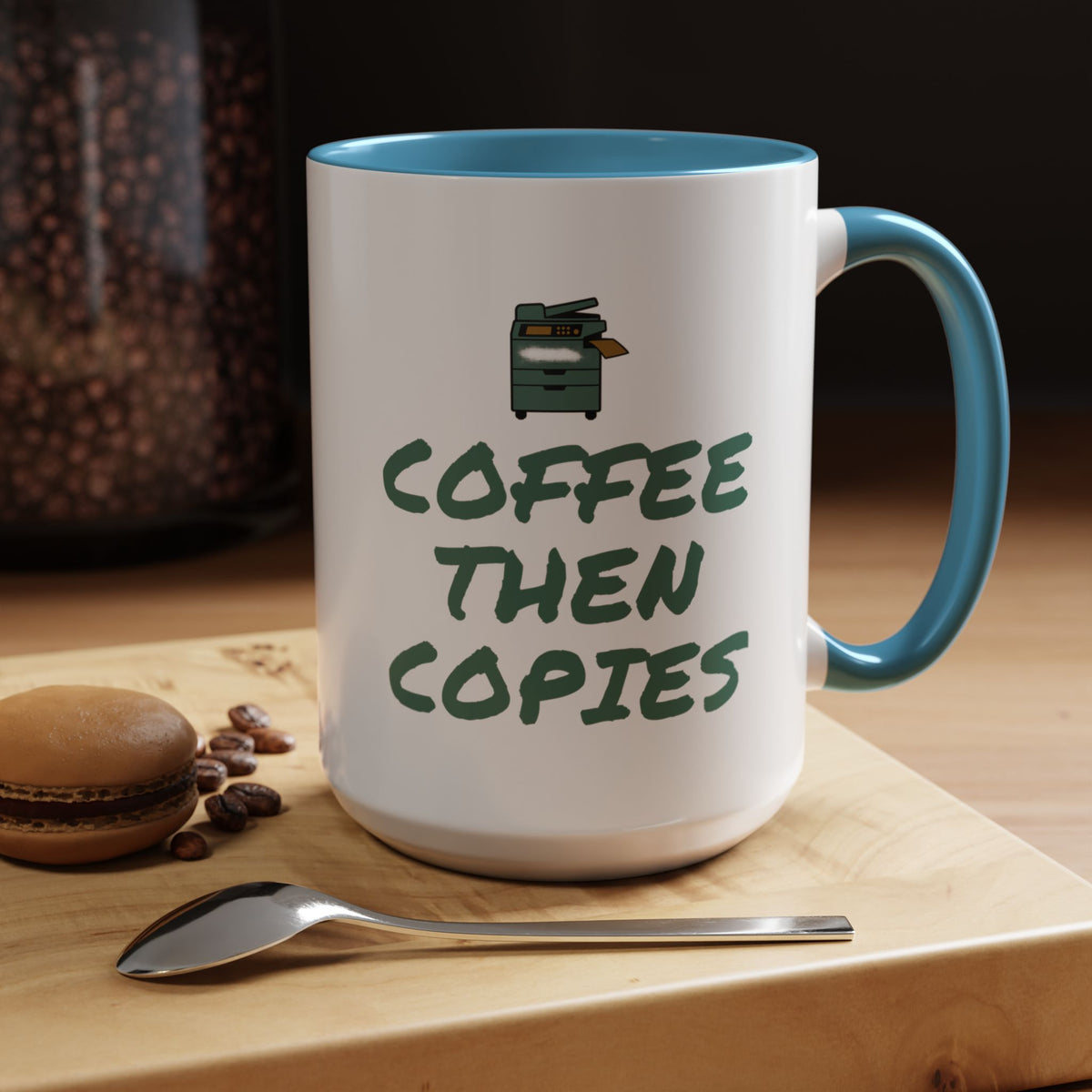 Teacher Coffee Mug for Teachers Before First Bell, “Coffee Then Copies”