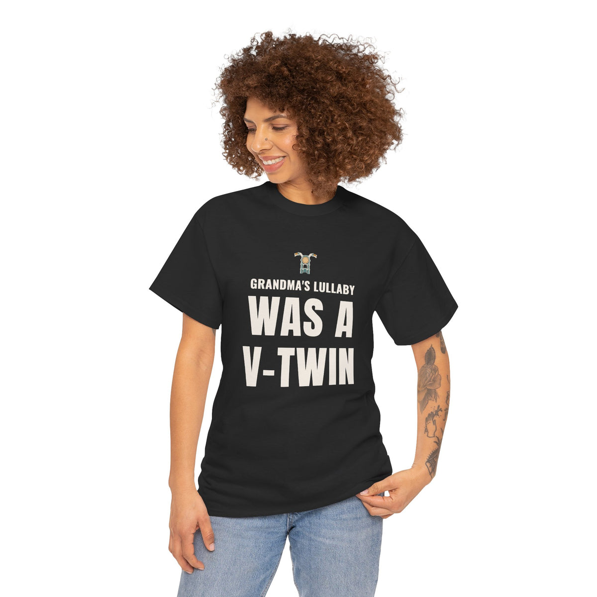 Grandma's Lullaby Was a V‑Twin T‑Shirt, Vintage Motorcycle Grandma Tee