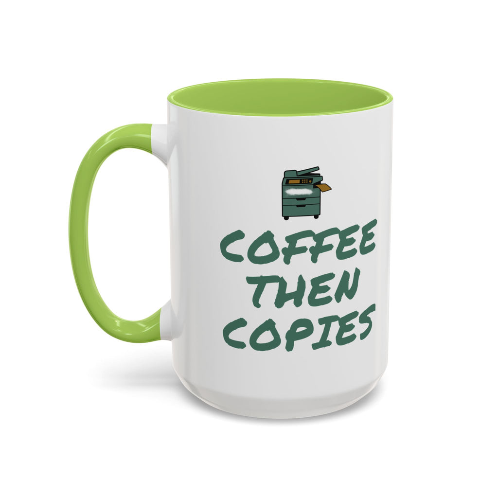 Teacher Coffee Mug for Teachers Before First Bell, “Coffee Then Copies”
