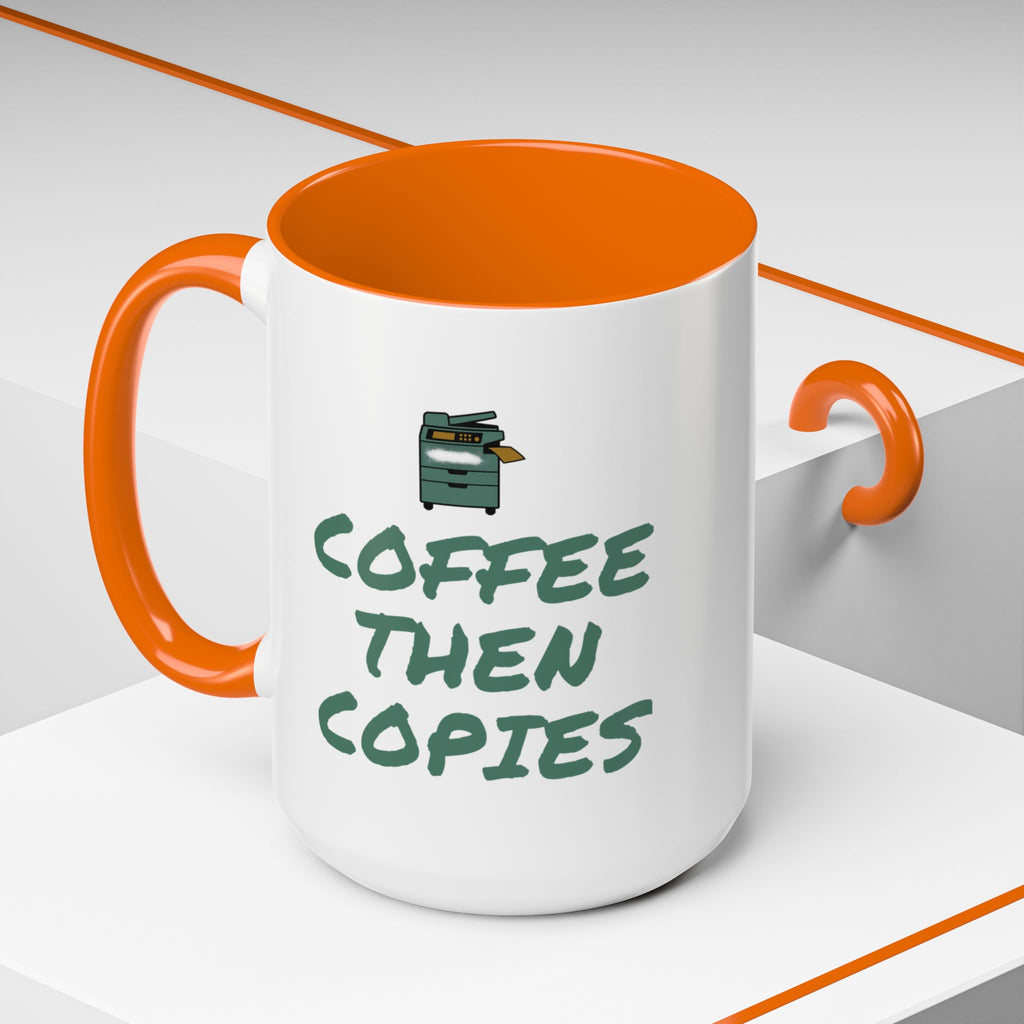 Teacher Coffee Mug for Teachers Before First Bell, “Coffee Then Copies”