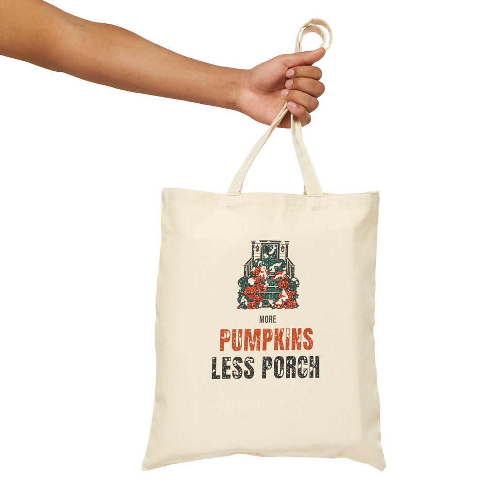 Pumpkin Carving Tote Bag for Parents, "More Pumpkins Less Porch"