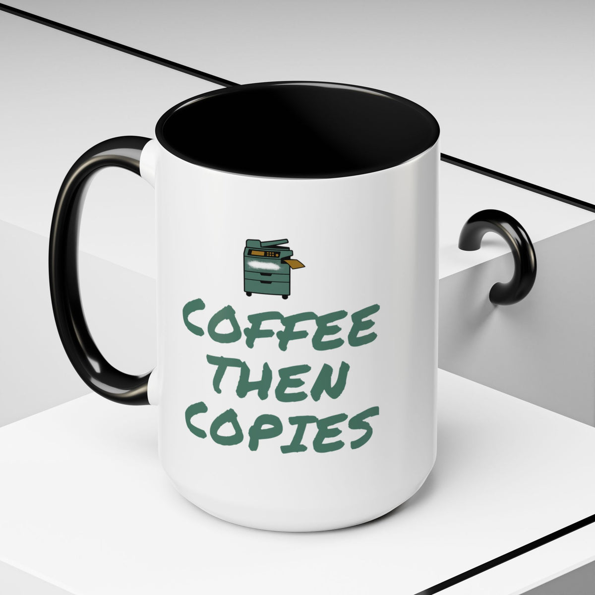 Teacher Coffee Mug for Teachers Before First Bell, “Coffee Then Copies”
