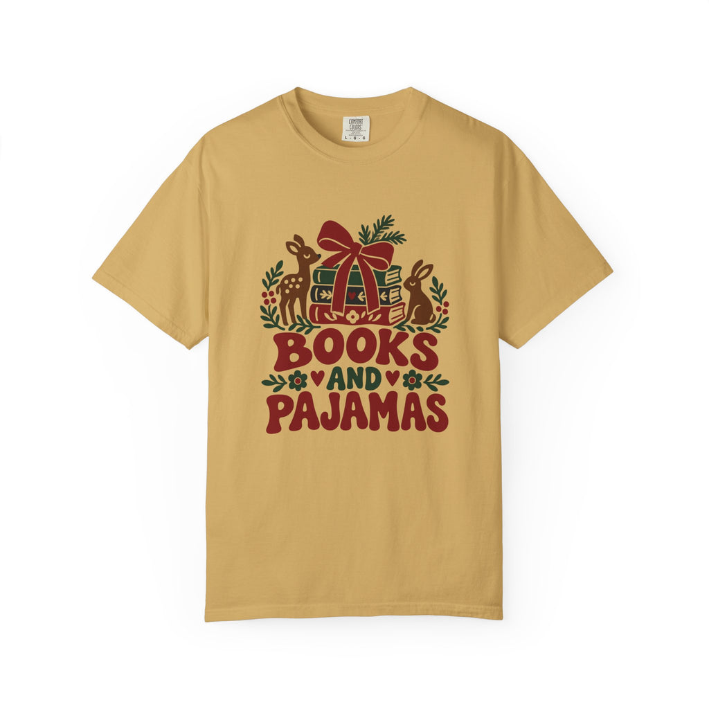 Book Lover Christmas Shirt for Book Club Readers in Mustard