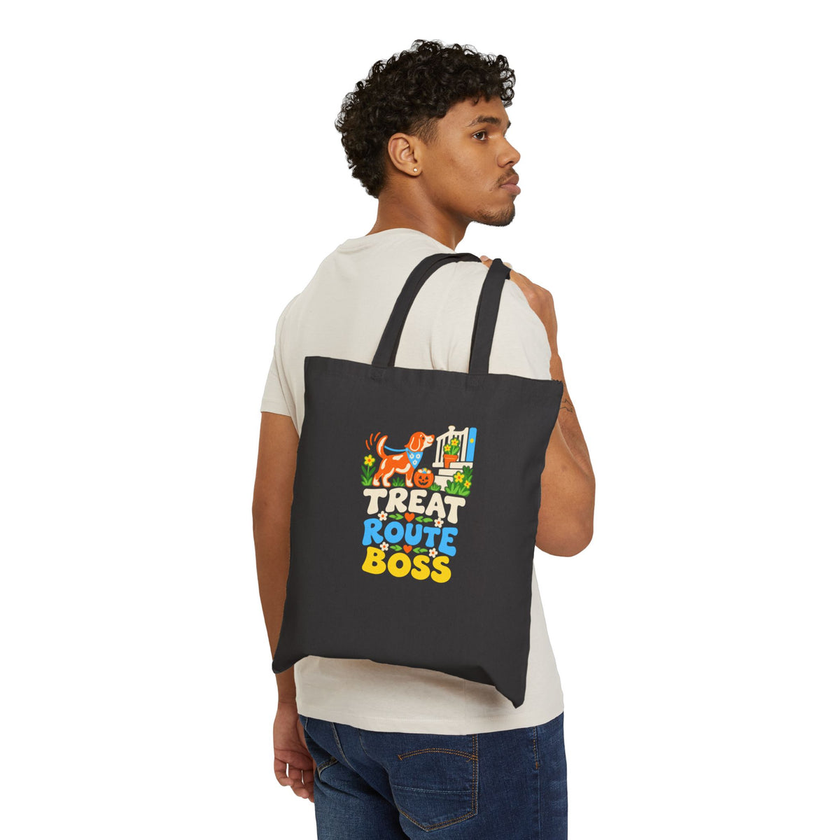 Dog Halloween Tote “Treat Route Boss” for Dog-Owning Families