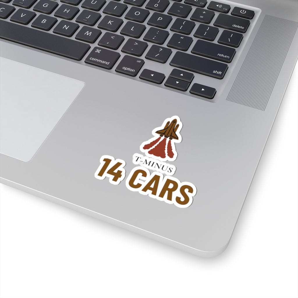 Redstone Arsenal Sticker for Huntsville Commuters, “T-Minus 14 Cars”