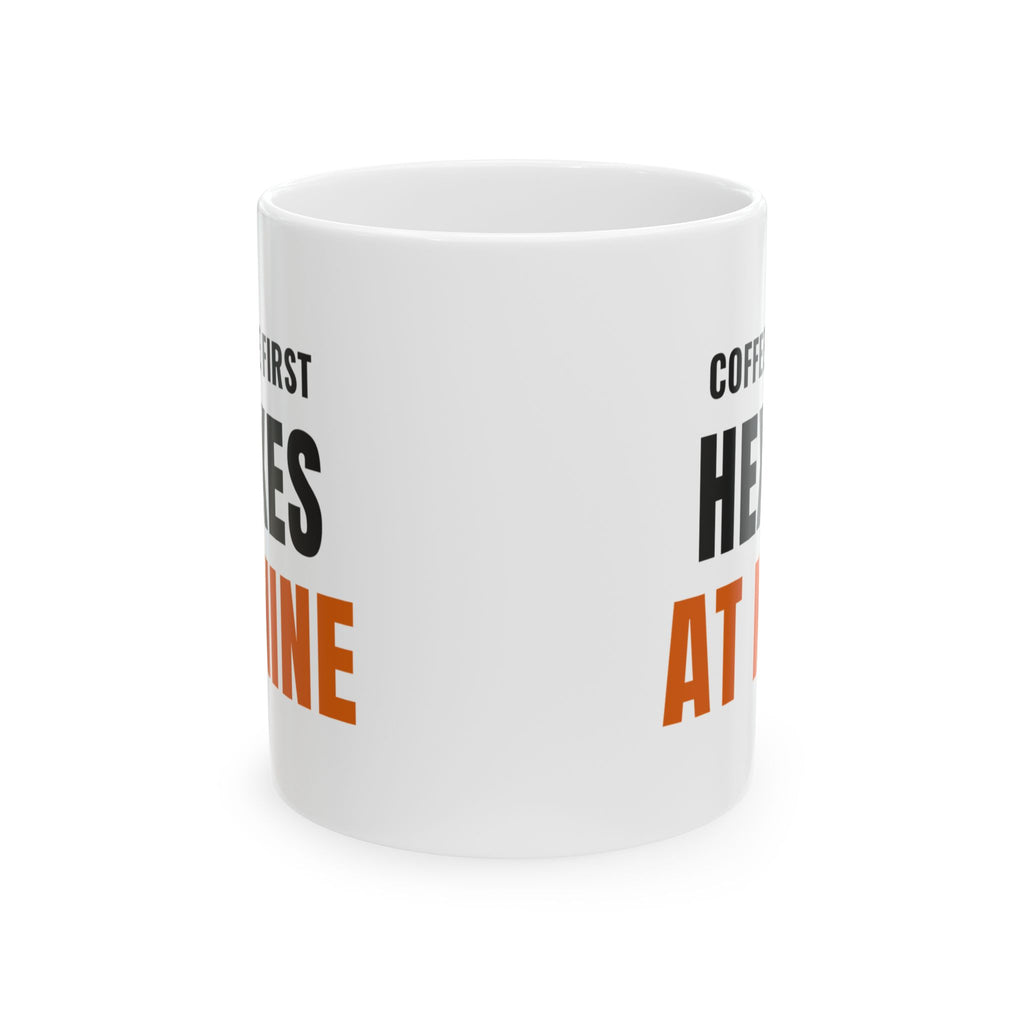 Spooky Season Coffee Mug for Witchy Women, "Coffee First, Hexes At Nine"