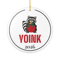 Raccoon Christmas Ornament for Raccoon Lovers Who Embrace Holiday Chaos, "YOINK"