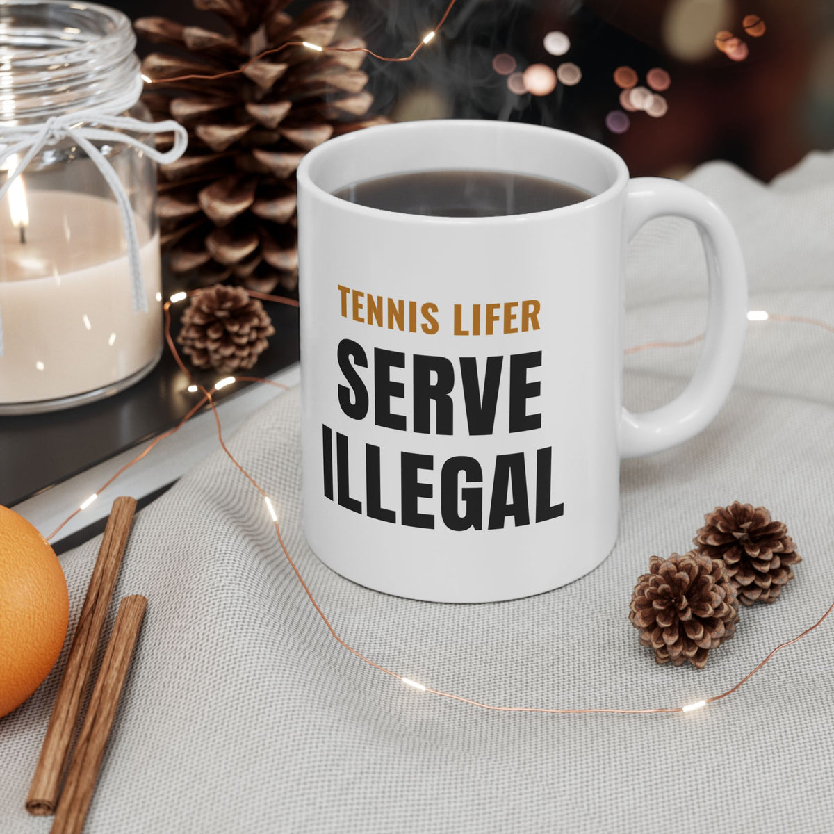 Pickleball Tennis Lifer Mug, "Serve Illegal" Gift for Tennis Players