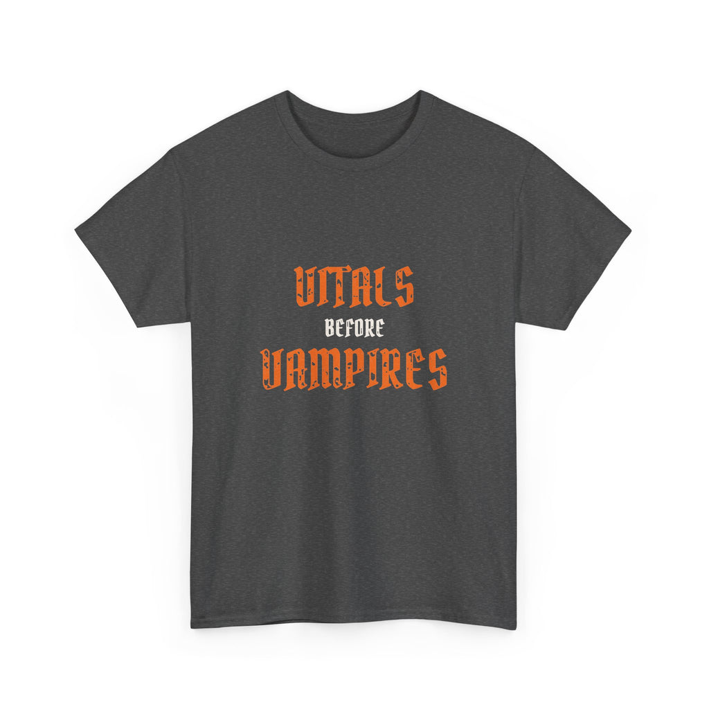 Halloween Nurse Shirt for Night-Shift Nurses, “Vitals Before Vampires”